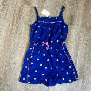 New Nat Mini Boden blue flower romper size 8 9 girls